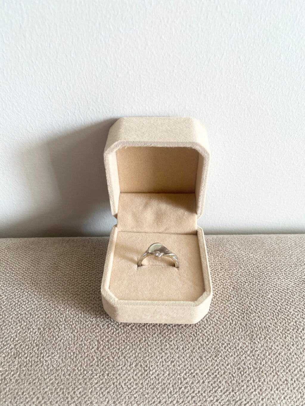 Wave Alona Ring in 92.5 Stering Silver Dipped in 14K White Gold