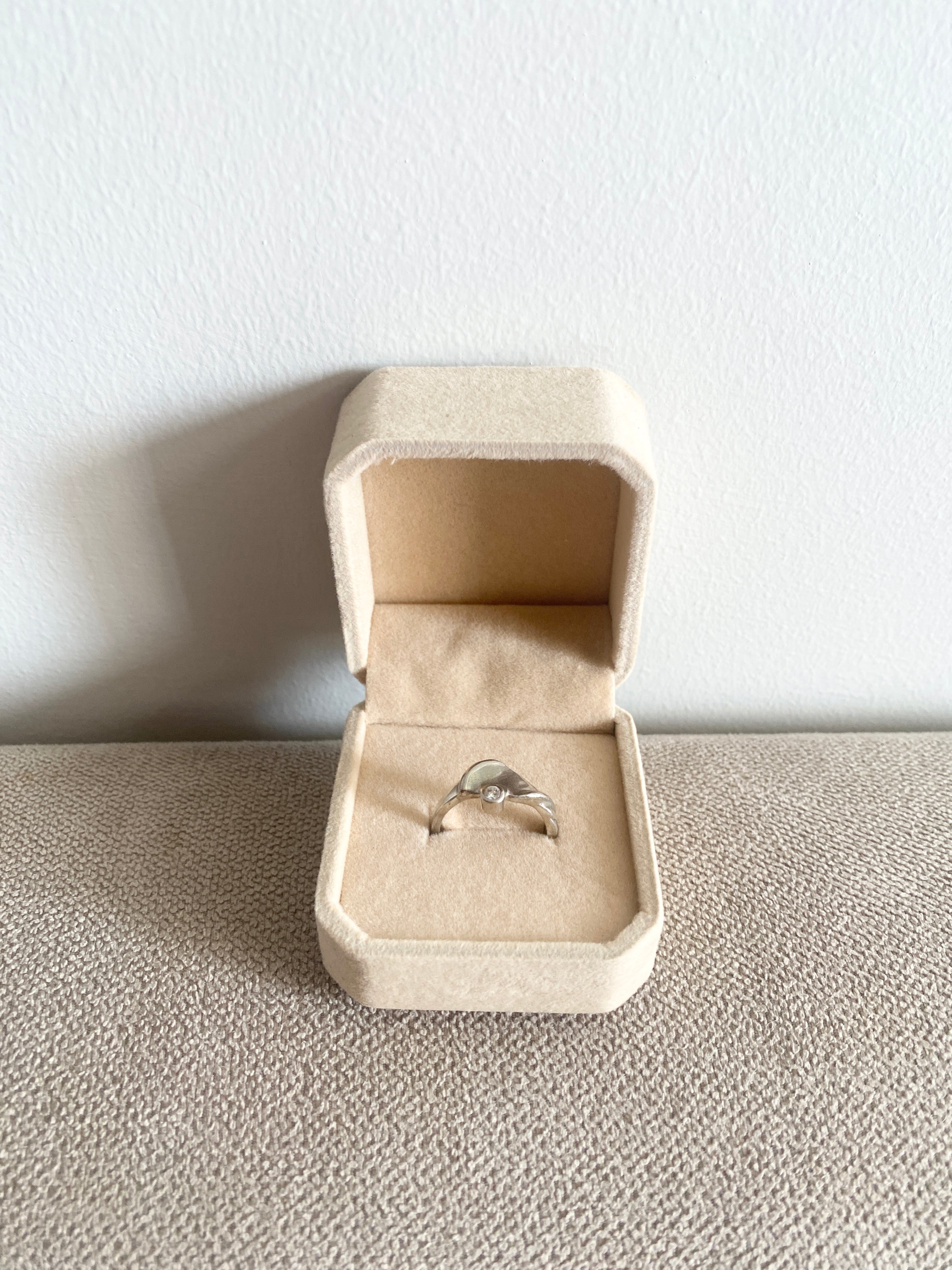 Wave Alona Ring in 92.5 Stering Silver Dipped in 14K White Gold